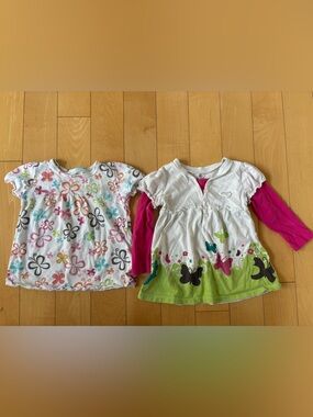 Vintage Y2K Please Mum Shirts with Butterfly and Rhinestones Set Lot of 2